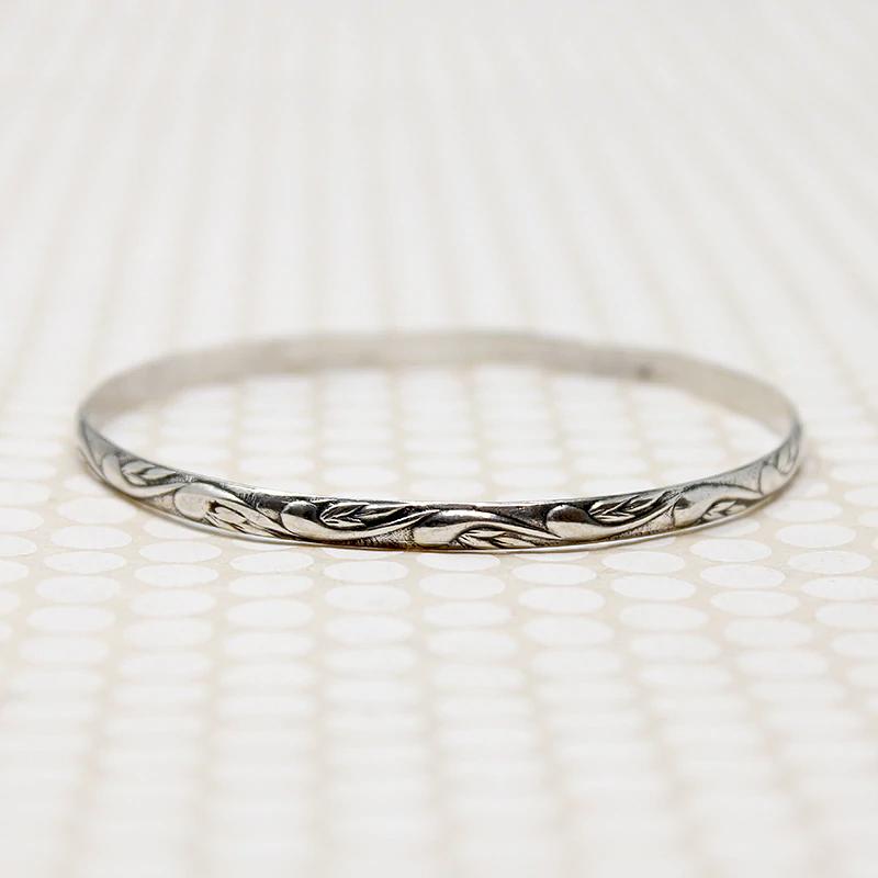 Swirling Silver Mid Century Danecraft Bangle