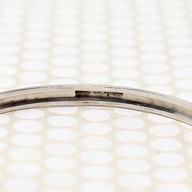 Sweet Engraved Silver Leaves & Flowers Bangle