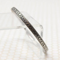 Sweet Engraved Silver Leaves & Flowers Bangle