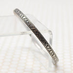 Sweet Engraved Silver Leaves & Flowers Bangle