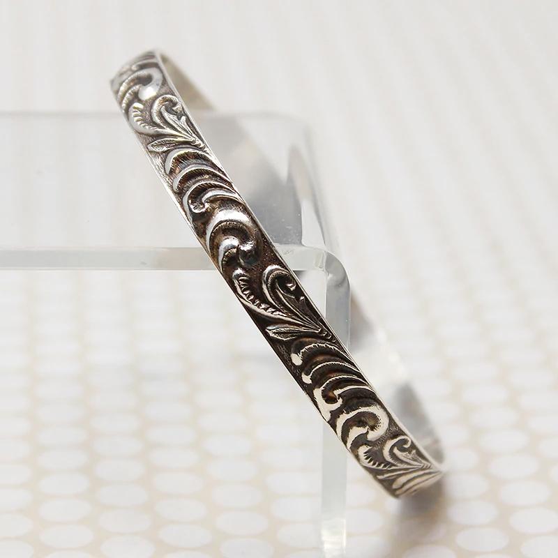 Substantial Neoclassical Sterling Silver Bangle