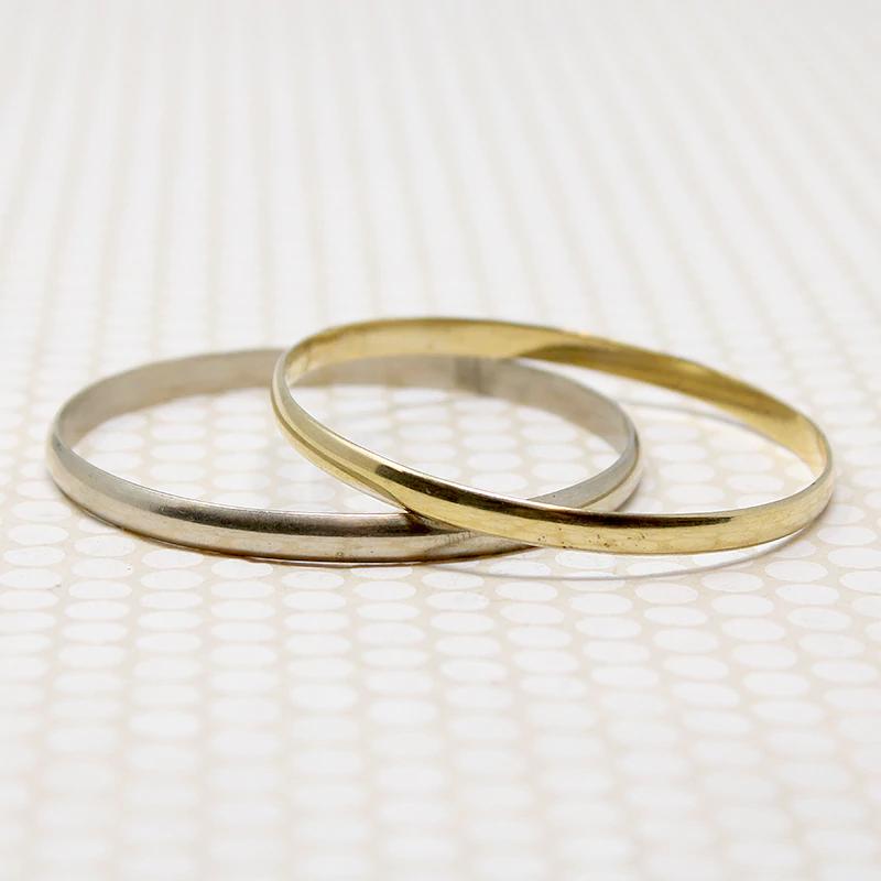 Pair of Two Tone Plated Bangle Bracelets