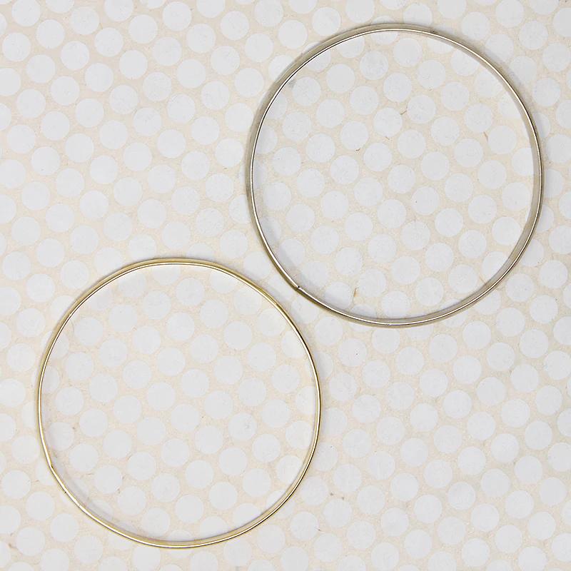 Pair of Two Tone Plated Bangle Bracelets