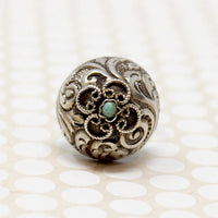 Bohemian Silver Repoussé Dome Ring