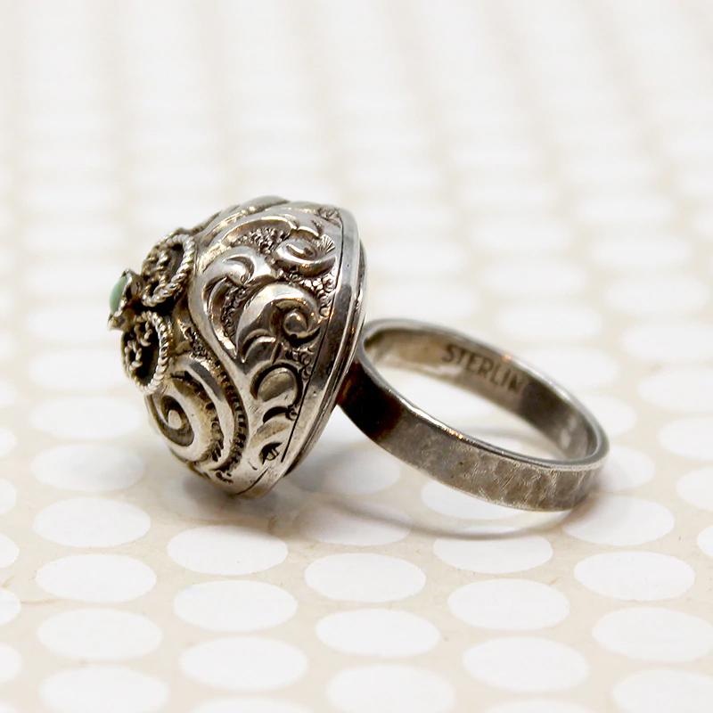 Bohemian Silver Repoussé Dome Ring