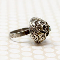 Bohemian Silver Repoussé Dome Ring