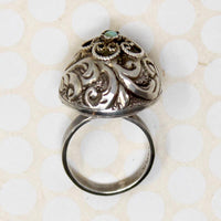 Bohemian Silver Repoussé Dome Ring