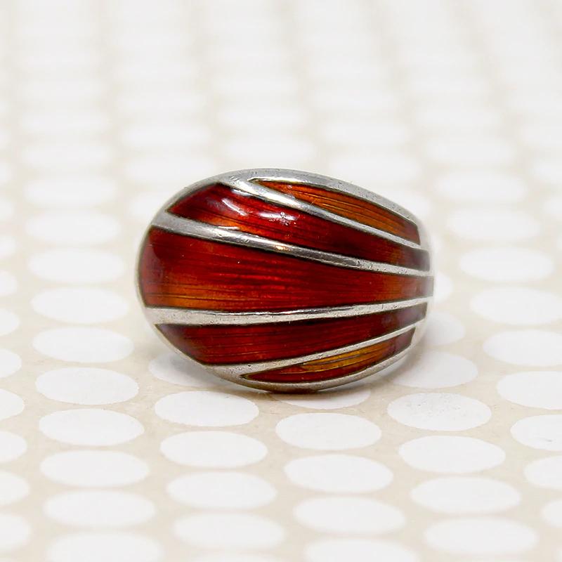 Juicy Guilloché Enamel Ring by D. Andersen