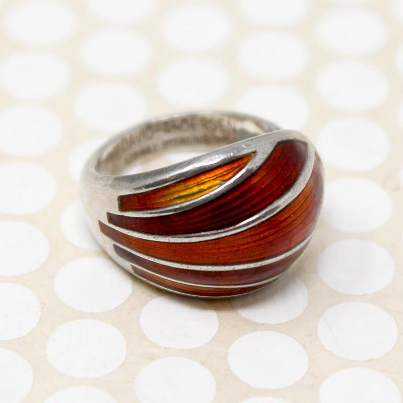 Juicy Guilloché Enamel Ring by D. Andersen