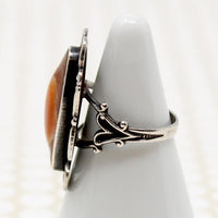 Sunset Abalone in Edwardian Sterling Ring