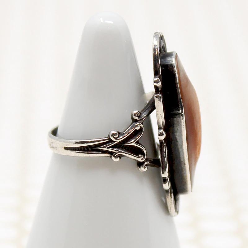 Sunset Abalone in Edwardian Sterling Ring