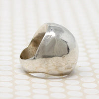 Artfully Dented Sterling Silver Dome Ring