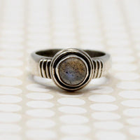 Labradorite Cabochon in Sterling Ring