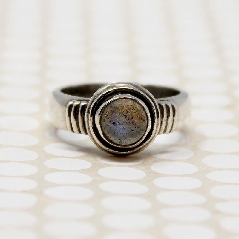 Labradorite Cabochon in Sterling Ring