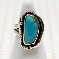 Tropical-Blue Turquoise Navajo Sterling Ring