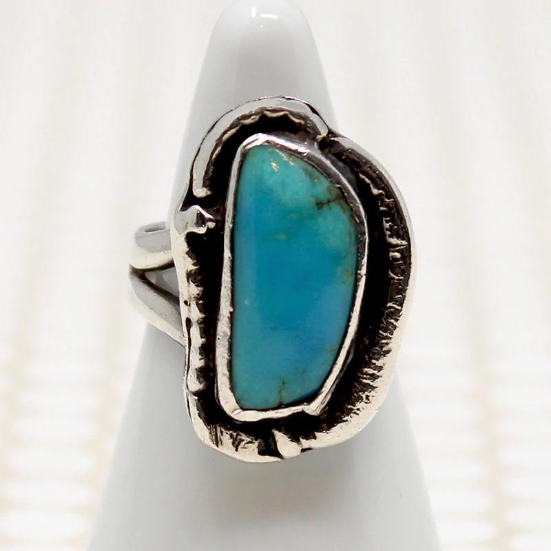 Tropical-Blue Turquoise Navajo Sterling Ring