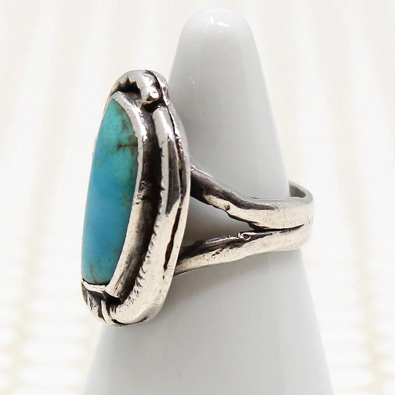 Tropical-Blue Turquoise Navajo Sterling Ring