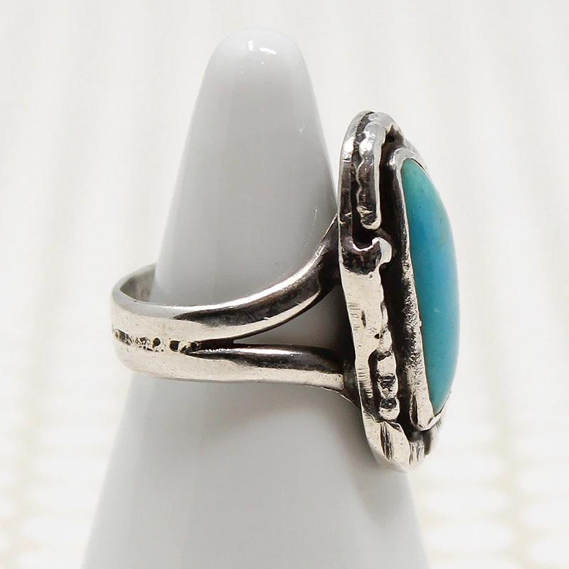 Tropical-Blue Turquoise Navajo Sterling Ring