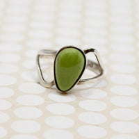 Olive Green Turquoise in Sterling Ring