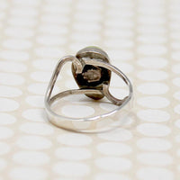 Olive Green Turquoise in Sterling Ring