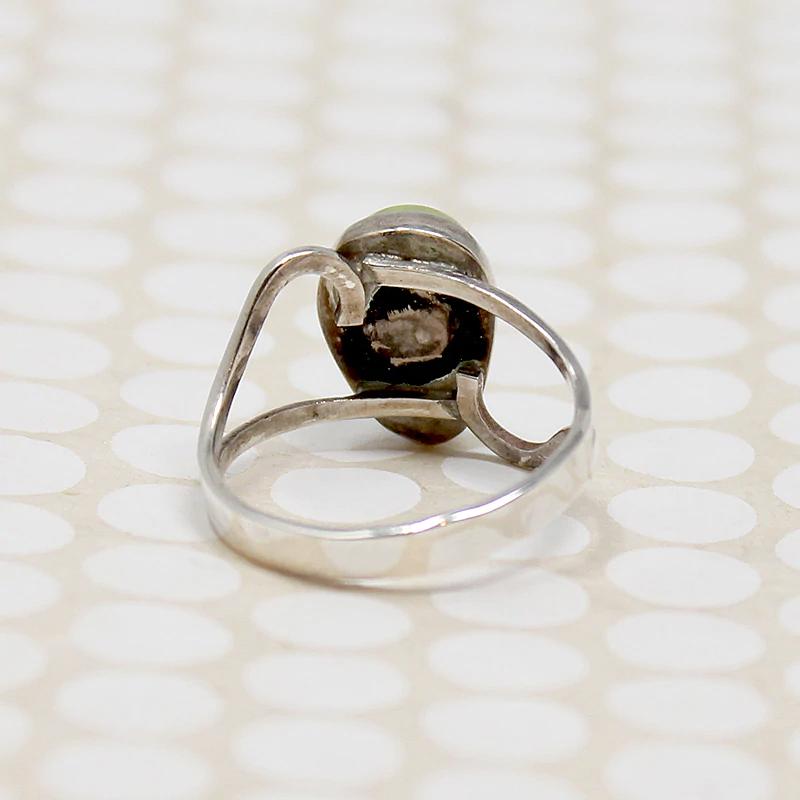 Olive Green Turquoise in Sterling Ring