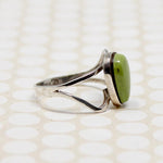 Olive Green Turquoise in Sterling Ring