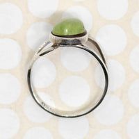 Olive Green Turquoise in Sterling Ring