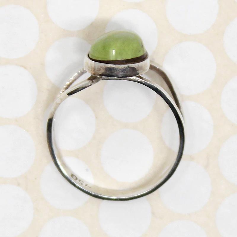 Olive Green Turquoise in Sterling Ring