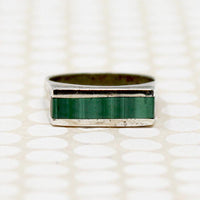 Malachite in Sterling Signet Ring