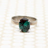 Intense Turquoise in Simple Silver Solitaire