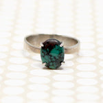 Intense Turquoise in Simple Silver Solitaire