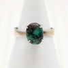 Intense Turquoise in Simple Silver Solitaire