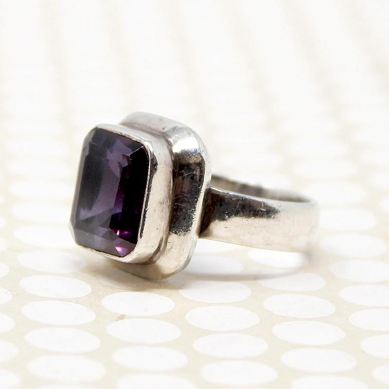 Gorgeous Amethyst in Chunky Sterling Ring