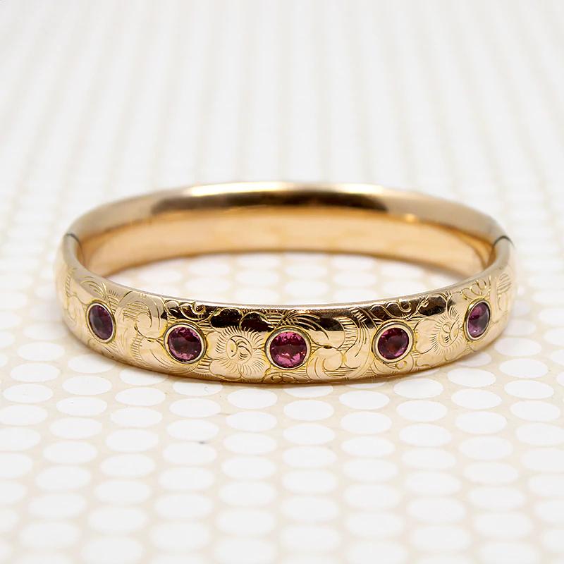Blushing Beauty Rosy Bangle with Pink Paste
