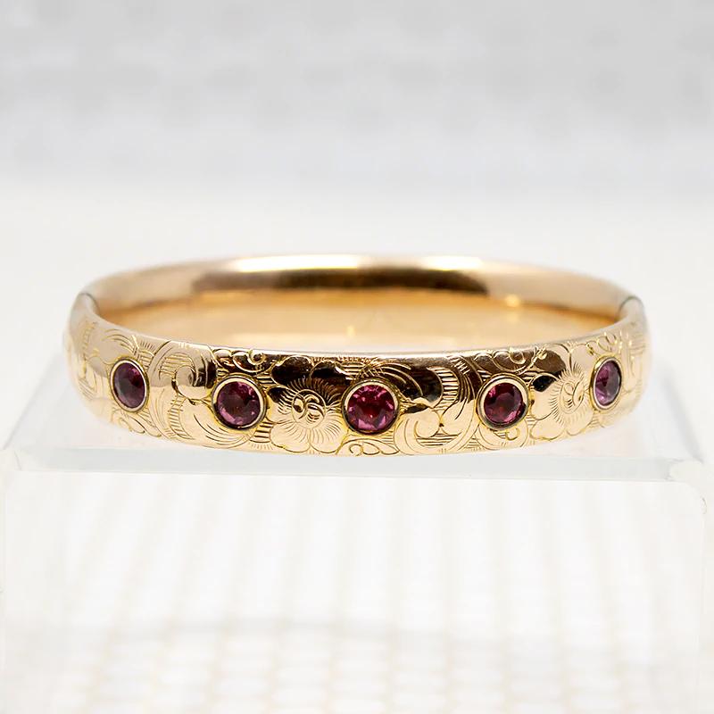 Blushing Beauty Rosy Bangle with Pink Paste