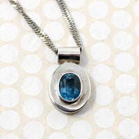 Vibrant Blue Topaz in Sterling Pendant