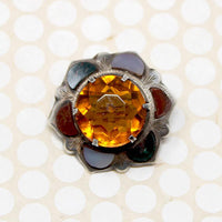 Scottish Pebble Brooch with Citrine & Agates