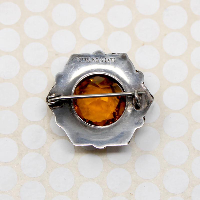 Scottish Pebble Brooch with Citrine & Agates