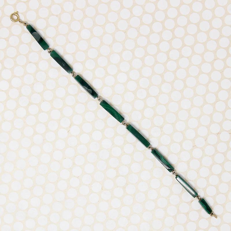 Bright Green Malachite Link Bracelet