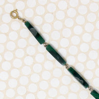 Bright Green Malachite Link Bracelet