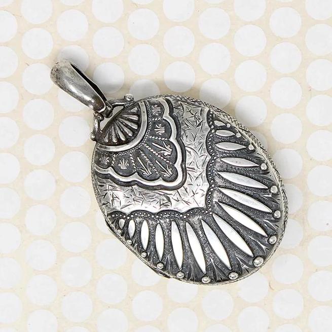 Grand Period Engraved English Silver Locket