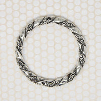 Twisted Foliate Patterned Antique Silver Bangle