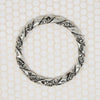 Twisted Foliate Patterned Antique Silver Bangle
