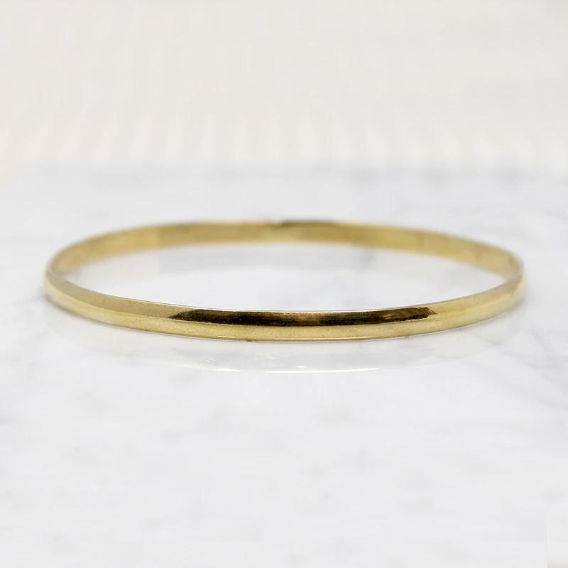 Shiny Half Round Gold Filled Bangle