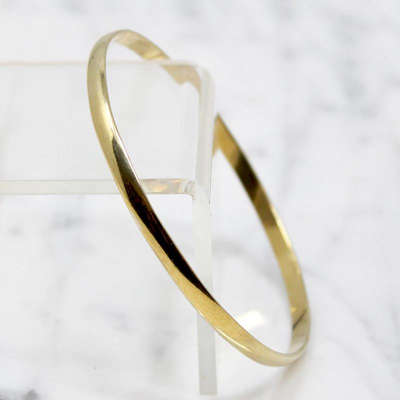 Shiny Half Round Gold Filled Bangle