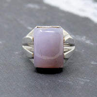 Architectural Blue Agate Ring in Sterling
