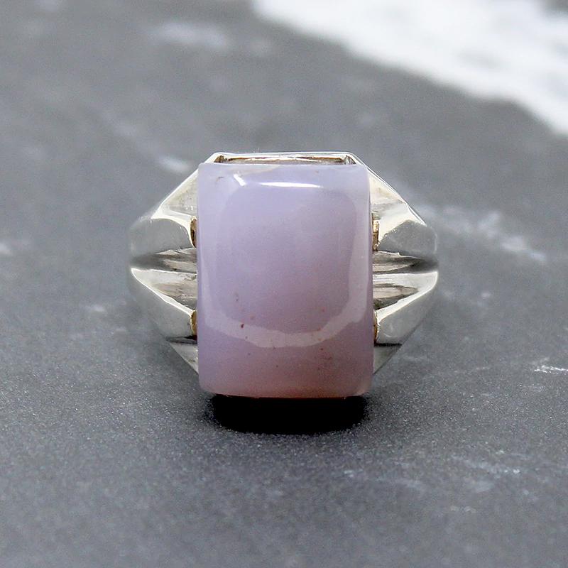 Architectural Blue Agate Ring in Sterling