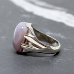 Architectural Blue Agate Ring in Sterling