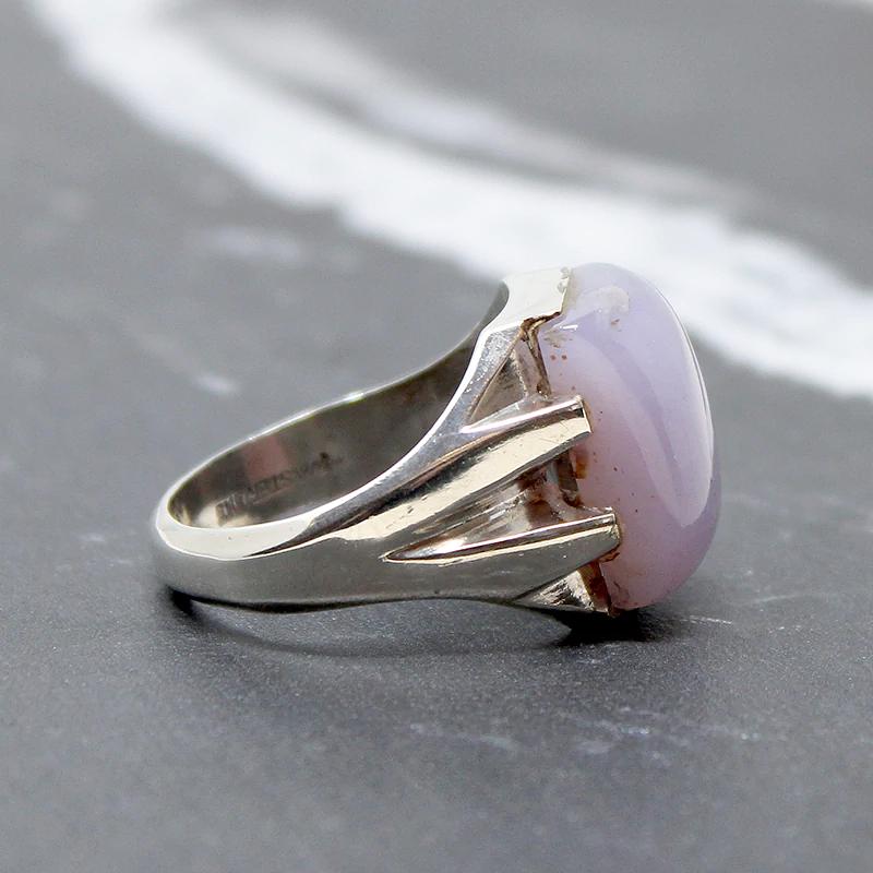 Architectural Blue Agate Ring in Sterling