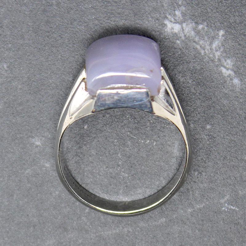 Architectural Blue Agate Ring in Sterling